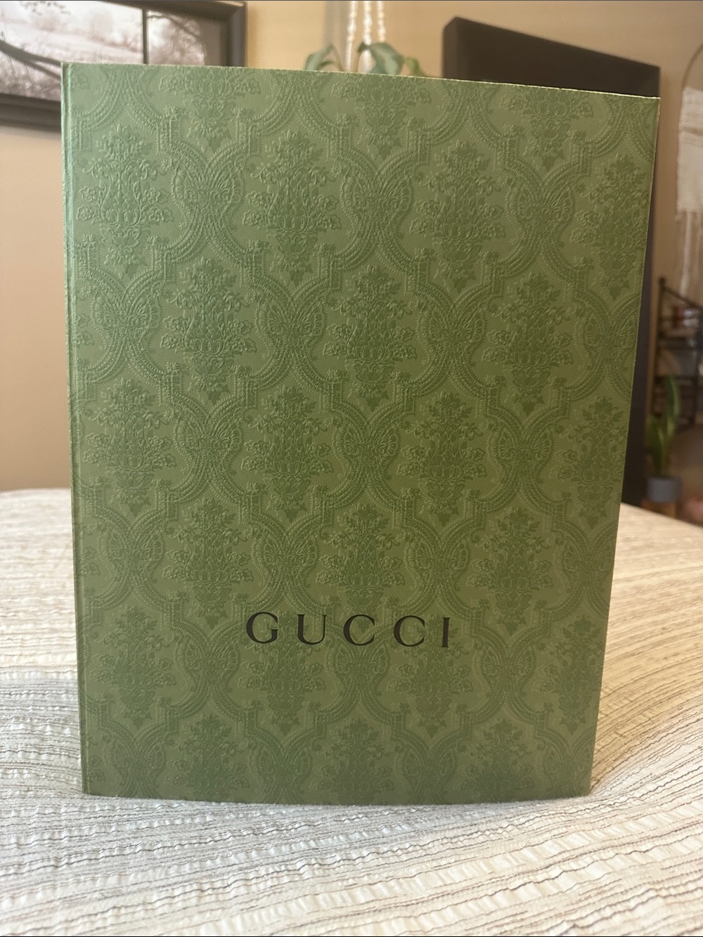 Gucci Olive Green Embossed Pattern Gift Box